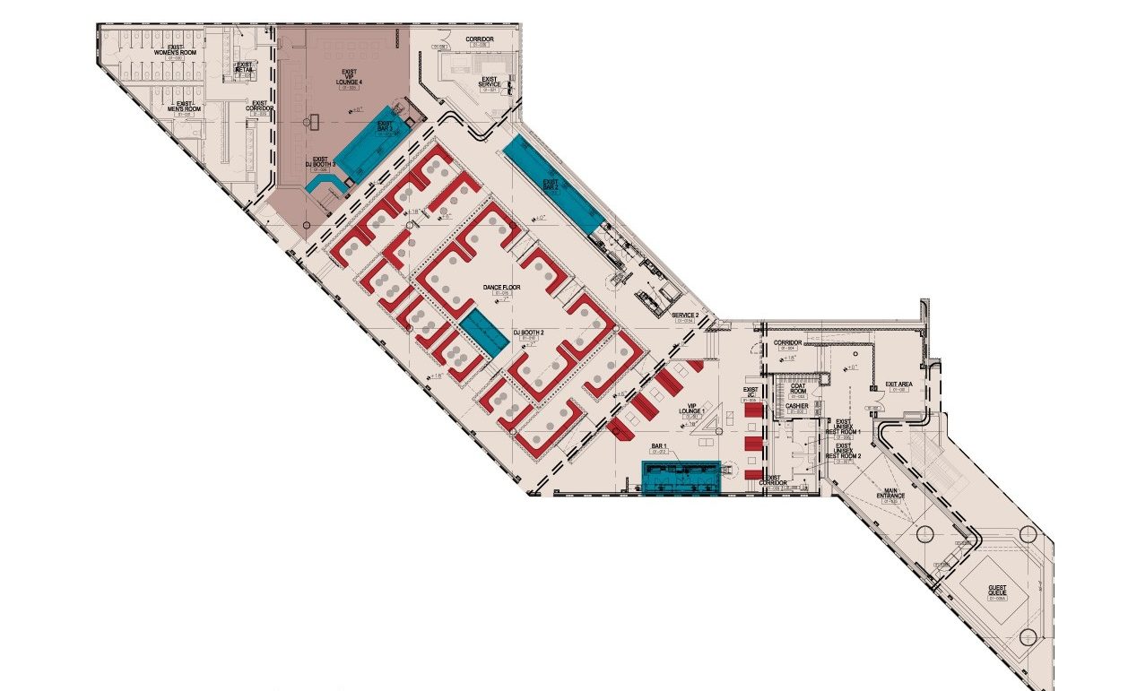 Las Vegas Strip Map Nightclubs And Table Layouts