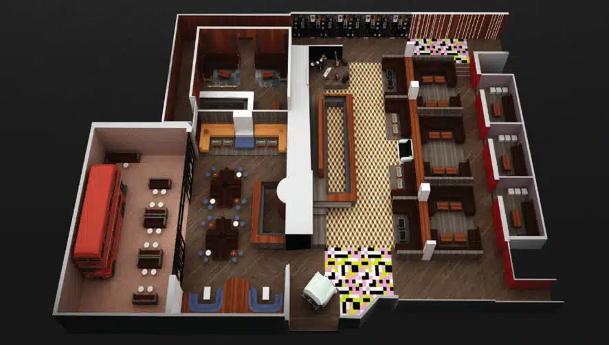 On The Record Las Vegas main room VIP table map