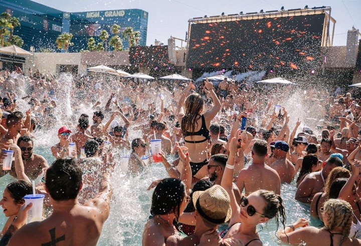 By day, Vegas parties in its pools