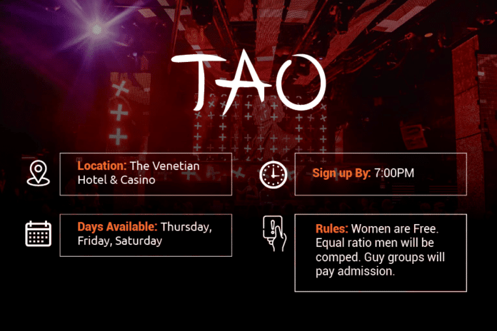 FREE Tao Nightclub Guest List Sign Up - Get On The List Today!
