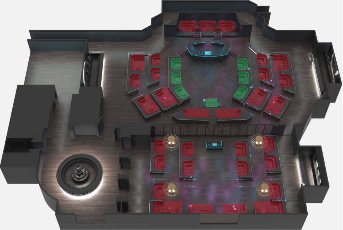 Zouk Nightclub floor map