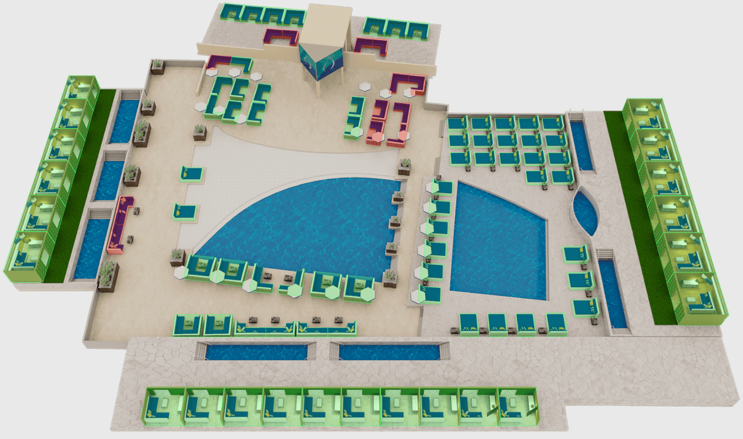 Wet Republic Las Vegas table and bottle service map