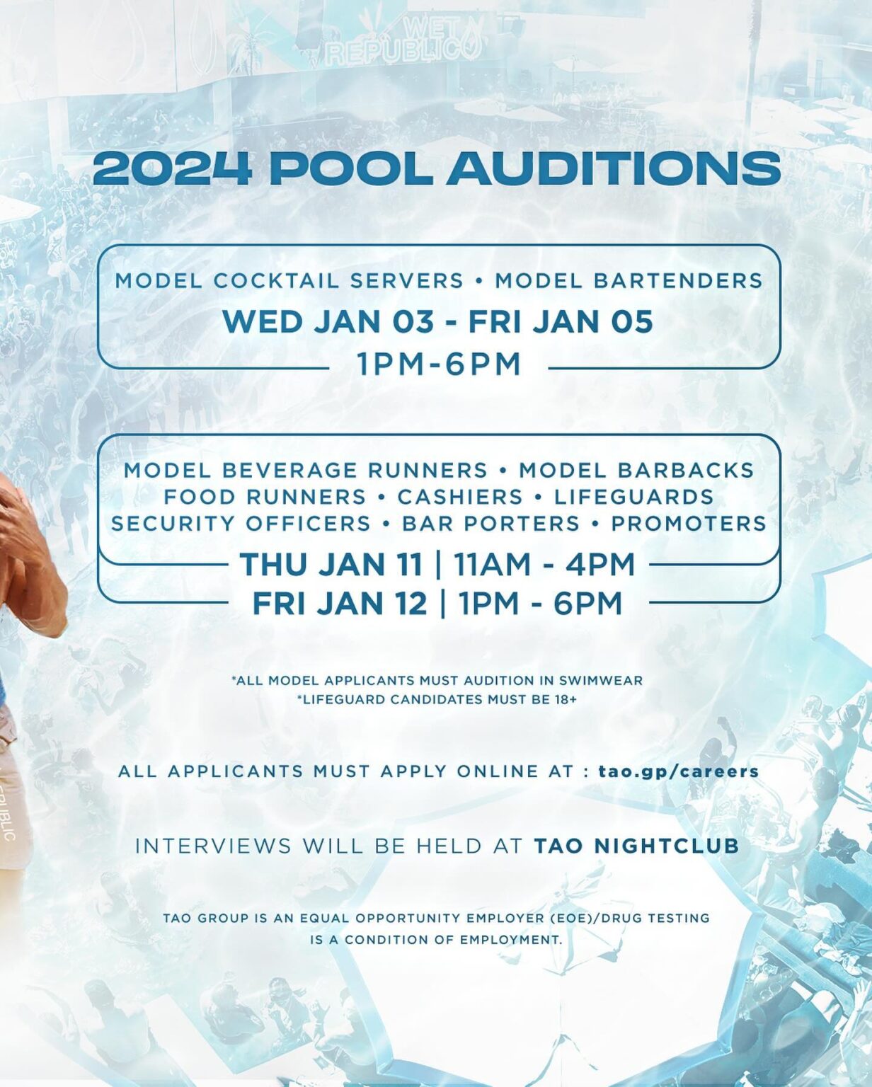 2024 Wet Republic Auditions It's Your Time to Join the Team