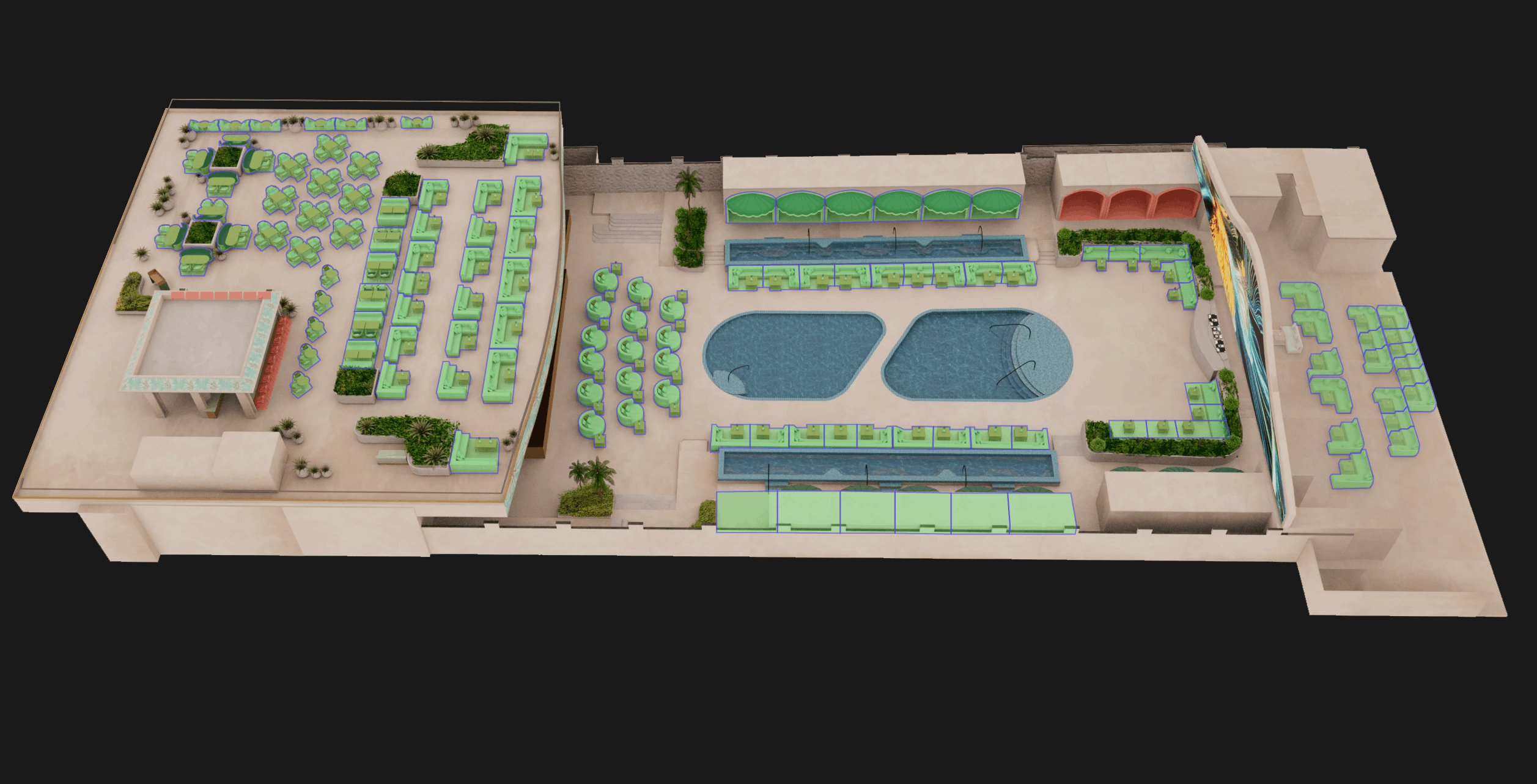 Omnia Dayclub bottle service and table map